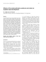 Effect of cd and ni on soybean seed development