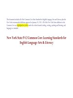 New York State P-12 Common Core Learning Standards for English Language Arts & Literacy potx