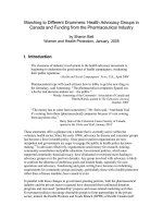 Marching to Different Drummers: Health Advocacy Groups in Canada and Funding from the Pharmaceutical Industry pptx