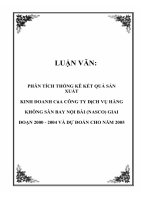 Phân tích thống kê kết quả sản xuất kinh doanh của Công ty Dịch vụ Hàng không Sân bay Nội bài (NASCO) giai đoạn 2000 - 2004 và dự đoán cho năm 2005