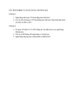 câu hỏi nghiệp vụ ngân hàng thương mại