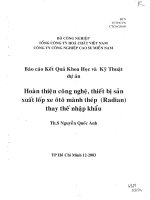 Hoàn thiện công nghệ, thiết bị sản xuất lốp xe ôtô Radian doc