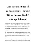 Giới thiệu các bước tối ưu hóa website - Bước 3: Tối ưu hóa các liên kết của bạn Inbound docx