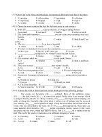 Đề Thi Thử Vào Lớp 10 Tiếng Anh 2013 - Phần 1 - Đề 14 pptx