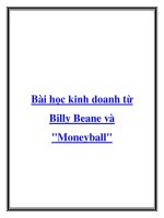 Bài học kinh doanh từ Billy Beane và ppt