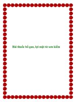 Bài thuốc bổ gan, lợi mật từ sơn kiểm. pptx