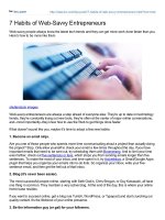 7 habits of websavvy entrepreneurs