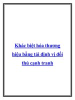 Khác biệt hóa thương hiệu bằng tái định vị đối thủ cạnh tranh doc