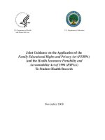 Joint Guidance on the Application of the Family Educational Rights and Privacy Act (FERPA) And the Health Insurance Portability and Accountability Act of 1996 (HIPAA) To Student Health Records docx