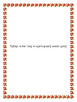 Nghiệp vụ bán hàng và người quản lý doanh nghiệp doc