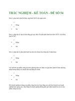 TRẮC NGHIỆM - KẾ TOÁN - ĐỀ SỐ 54 ppt