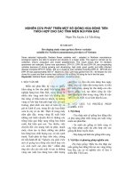 NGHIÊN CỨU PHÁT TRIỂN MỘT SỐ GIỐNG HOA ĐỒNG TIỀN THÍCH HỢP CHO CÁC TỈNH MIỀN NÚI PHÍA BẮC ppt