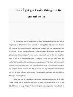 Bàn về giữ gìn truyền thống dân tộc của thế hệ trẻ pot