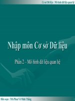 nhập môn cơ sở dữ liệu ( ths. phan võ minh thắng ) - phần 2