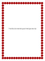 7 Sai lầm cần tránh khi quản lí thời gian làm việc. doc