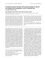 Báo cáo khoa học: Correlation between functional and structural changes of reduced and oxidized trout hemoglobins I and IV at different pHs doc