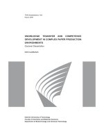 KNOWLEDGE TRANSFER AND COMPETENCE DEVELOPMENT IN COMPLEX PAPER PRODUCTION ENVIRONMENTS pdf