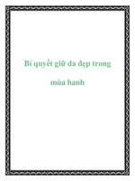 Bí quyết giữ da đẹp trong mùa hanh doc