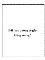 Đái tháo đường có gây loãng xương? pot