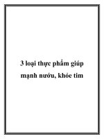 3 loại thực phẩm giúp mạnh nướu, khỏe tim potx