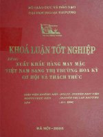Xuất khẩu hàng may mặc Việt Nam sang thị trường Hoa Kỳ cơ hội và thách thức