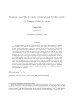 Bonds or Loans? On the Choice of International Debt Instrument by Emerging Market Borrowers pdf