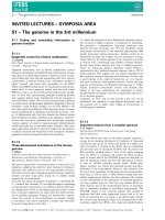 Báo cáo khoa học: S1 – The genome in the 3rd millennium docx