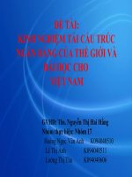 KINH NGHIỆM TÁI CẤU TRÚC NGÂN HÀNG CỦA THẾ GIỚI VÀ BÀI HỌC CHO  VIỆT NAM