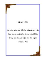 LUẬN VĂN: Sự cống hiến của Hồ Chí Minh trong việc làm phong phú thêm những vấn đề lớn trong kho tàng lý luận của chủ nghĩa Mác-Lê Nin potx