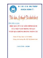 TIỂU LUẬN: HIỆU QUẢ TỪ CÁC GÓI CHÍNH SÁCH CỦA VIỆT NAM TRONG NỖ LỰC VƯỢT QUA KHỦNG HOẢNG TOÀN CẦU pptx
