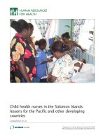 Child health nurses in the Solomon Islands: lessons for the Pacific and other developing countries docx