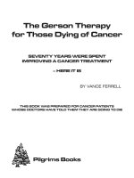 The Gerson Therapy for Those Dying of Cancer ppt