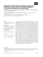 Báo cáo khoa học: Endogenous tetrahydroisoquinolines associated with Parkinson’s disease mimic the feedback inhibition of tyrosine hydroxylase by catecholamines doc