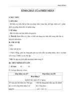 giáo án bài tính chất của phép nhân - toán 6 - gv.ng.t.lý