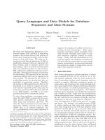 Query Languages and Data Models for Database Sequences and Data Streams doc