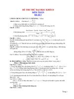 ĐỀ THI THỬ ĐẠI HỌC KHỐI D MÔN TOÁNĐỀ SỐ 7 doc