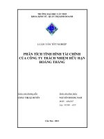 phân tích tình hình tài chính của công ty trách nhiệm hữu hạn hoàng thắng