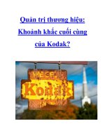 Quản trị thương hiệu: Khoảnh khắc cuối cùng của Kodak? docx