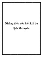 Những điều nên biết khi du lịch Malaysia pot
