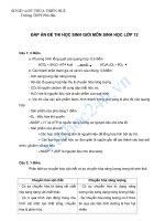SỞ GD và ĐT THỪA THIÊN HUẾ Trường THPT Phú Bài.ĐÁP ÁN ĐỀ THI HỌC SINH GIỎI MÔN SINH HỌC LỚP 12 docx