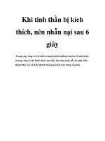 Khi tinh thần bị kích thích, nên nhẫn nại sau 6 giây doc