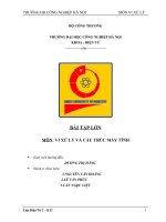 BÀI TẬP LỚN MÔN: VI XỬ LÝ VÀ CẤU TRÚC MÁY TÍNH docx