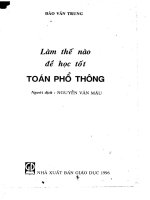 làm thế nào để học tốt toán phổ thông - nguyễn văn mậu