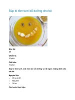 Súp bí tôm tươi bổ dưỡng cho bé ppt