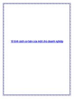 10 tính cách cơ bản của một chủ doanh nghiệp pptx