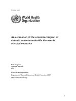 An estimation of the economic impact of chronic noncommunicable diseases in selected countries ppt