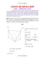 CHYÊN ĐỀ HÌNH CHÓP: GÓC - KHOẢNG CÁCH ppt
