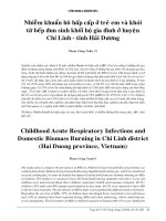 NHIỄM KHUẨN HÔ HẤP CẤP Ở TRẺ EM VÀ KHÓI TỪ BẾP ĐUN SINH KHỐI TRONG CÁC GIA ĐÌNH Ở HUYỆN CHÍ LINH - TỈNH HẢI DƯƠNG pdf