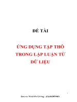 đề tài ứng dụng tập thô trong lập luận từ dữ liệu