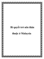 Bí quyết trở nên thân thuộc ở Malaysia potx